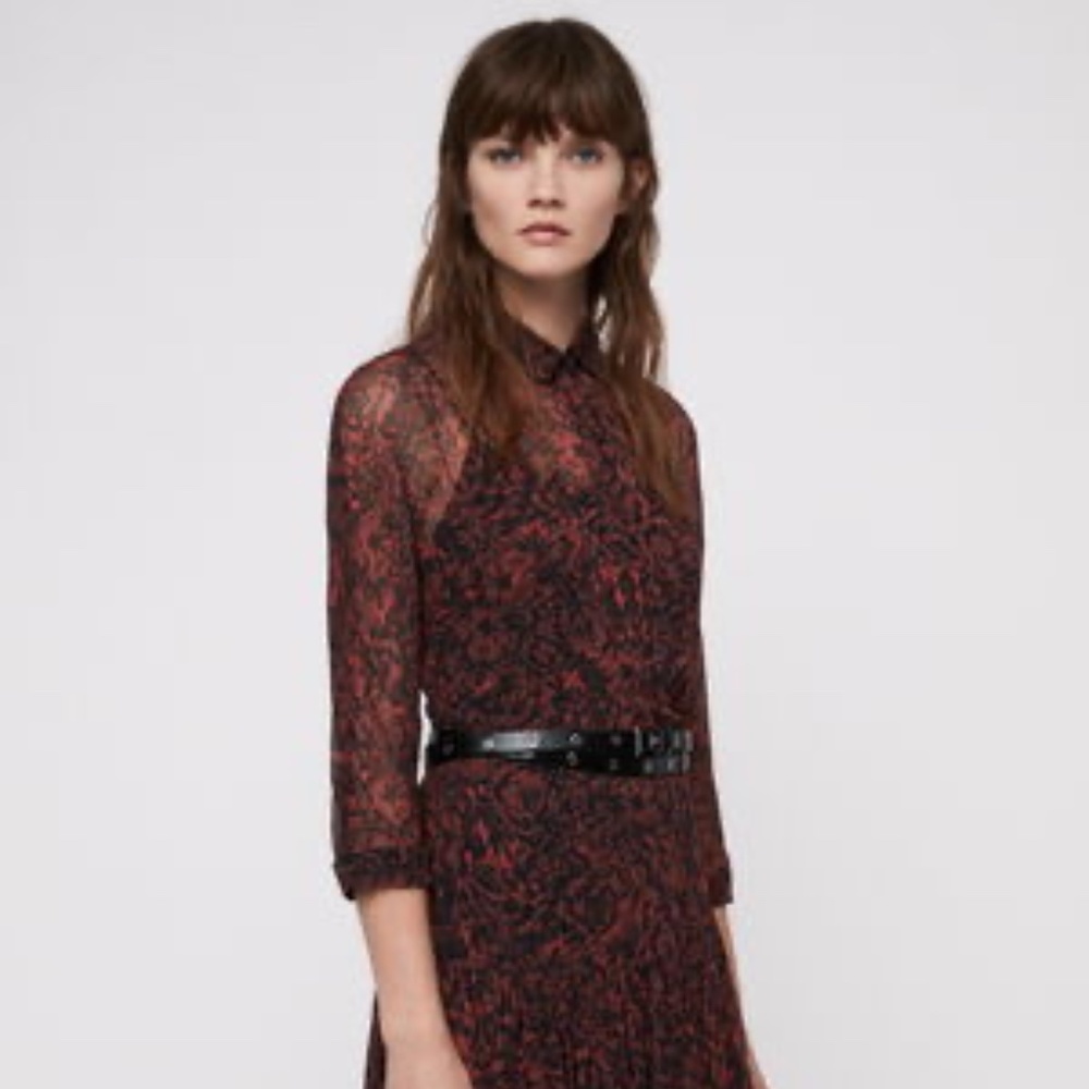 AllSaints Eley Rosey Midi Dress - Brand New